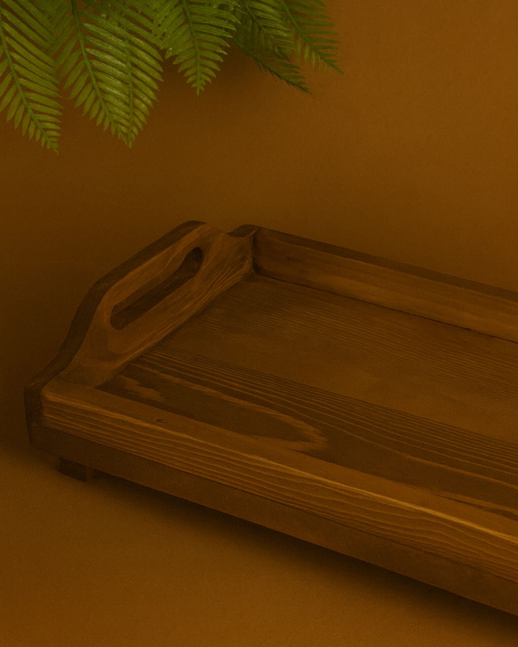 Ayaklı Ahşap Sunum Tepsisi