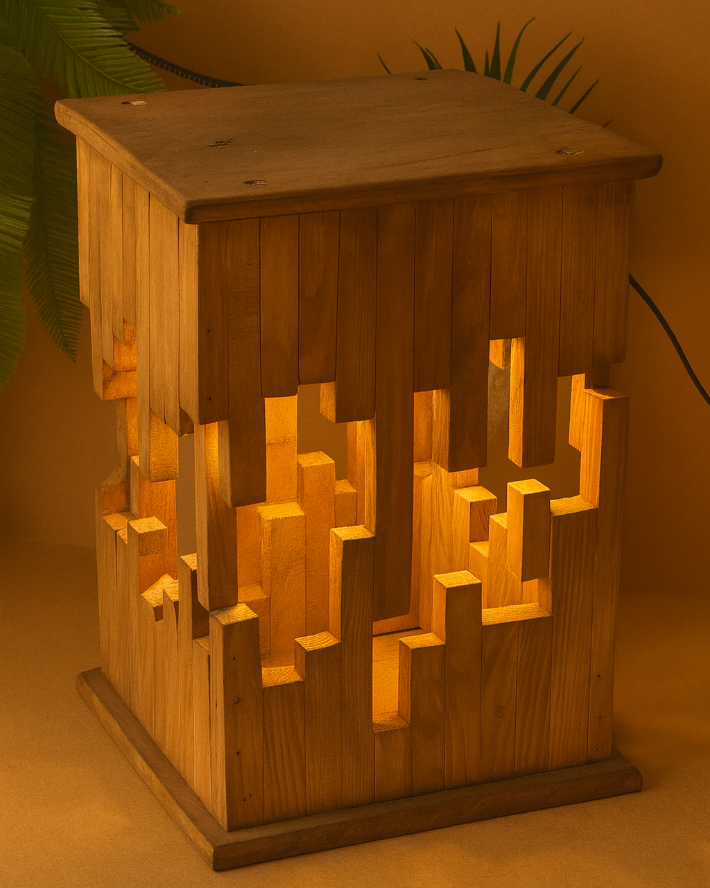 El Yapımı Ahşap Dekoratif Aydınlatma